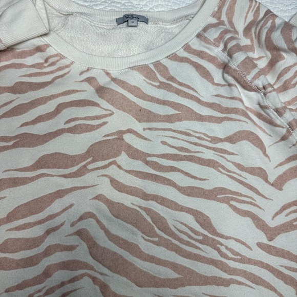 Rails Pink and White Crew Neck Sweater with Zebra Print - Picture 8 of 12